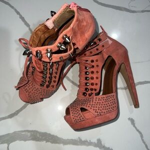 Jeffrey Campbell Pink Studded Tawny Heels size 7
